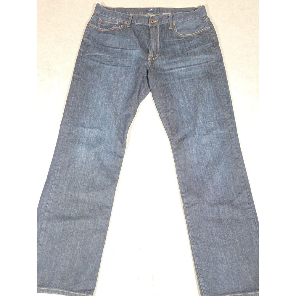 LUCKY BRAND Men 363 Vintage Straight  Candiani Denim Jeans - 36x32 Dark Blue